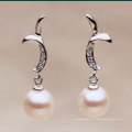 Boucles d&#39;oreilles en perles rondes naturelles